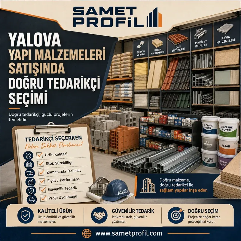 Yalova Yapı Malzemeleri Satışında Doğru Tedarikçi Seçimi